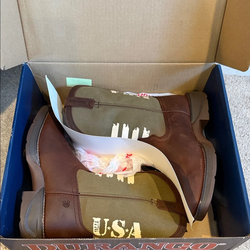 Lil' Rebel™ by Durango® Big Kids' Army Western Boot | Size 5.5 - Picture 10 of 12